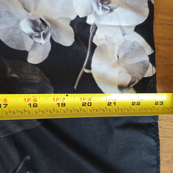 WORTHINGTON WOMENS LONG SLEEVE BLACK AND WHITE FLORAL BLOUSE SIZE PETITE LARGE - Picture 12 of 16